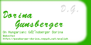 dorina gunsberger business card